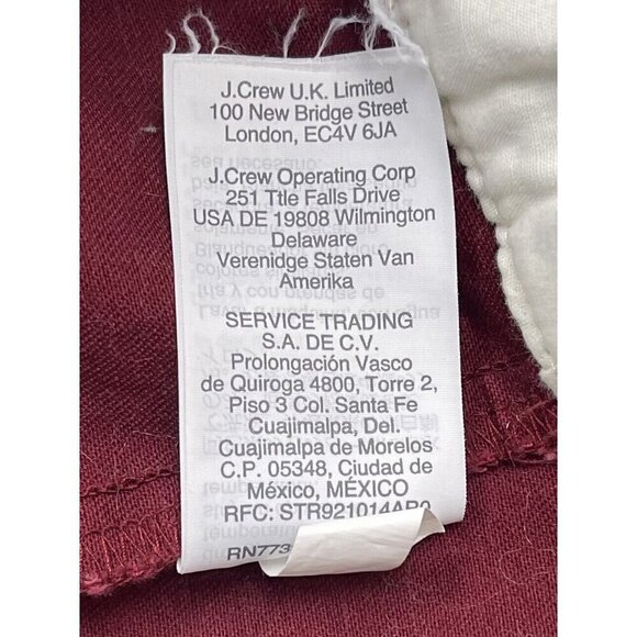 J. CREW Womens SIZE 0 Wine Cropped Twill Winnie PANTS w/ Scalloped Hem H5171 EUC - Picture 9 of 9